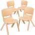 4 Pack Plastic Stackable School Chair with 12'' Seat Height