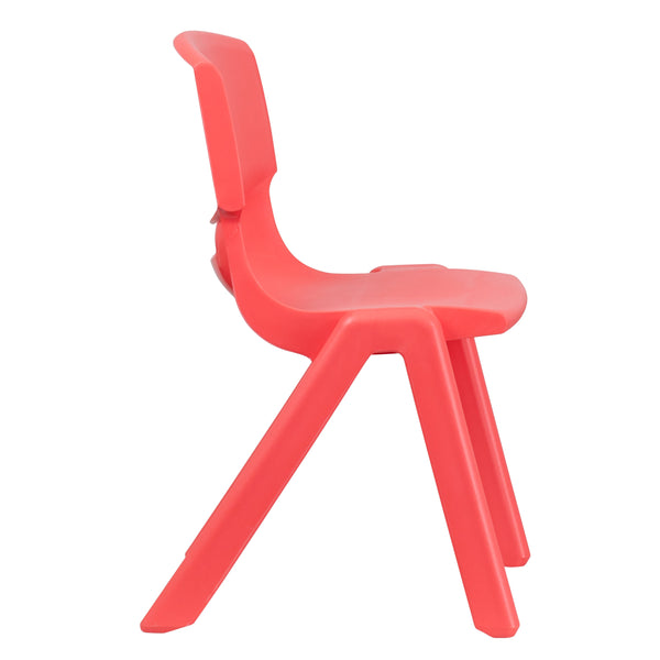 Red |#| 4 Pack Red Plastic Stack School Chair with 15.5inchH Seat, 3rd-7th School Chair