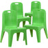 4 Pack Plastic Stackable School Chair with Carrying Handle and 11'' Seat Height