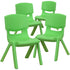 4 Pack Plastic Stackable School Chairs with 10.5" Seat Height