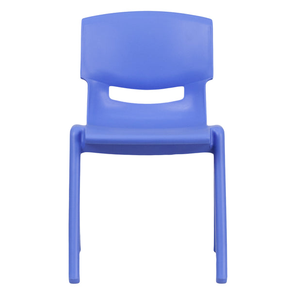 Blue |#| 4 Pack Blue Plastic Stack School Chair with 13.25inchH Seat, K-2 School Chair