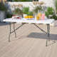 5-Foot Granite White Plastic Folding Table - Banquet / Event Folding Table