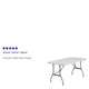 5-Foot Granite White Plastic Folding Table - Banquet / Event Folding Table