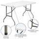 5-Foot Granite White Plastic Folding Table - Banquet / Event Folding Table