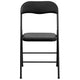 Black |#| 5 Piece Black Folding Card Table and Chair Set with Upholstered Table Top