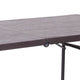 Brown |#| 6-Foot Bi-Fold Brown Wood Grain Plastic Folding Table with Carrying Handle