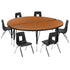 60" Circle Wave Flexible Laminate Activity Table Set with 12" Student Stack Chairs