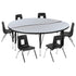 60" Circle Wave Flexible Laminate Activity Table Set with 12" Student Stack Chairs
