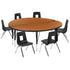 60" Circle Wave Flexible Laminate Activity Table Set with 14" Student Stack Chairs