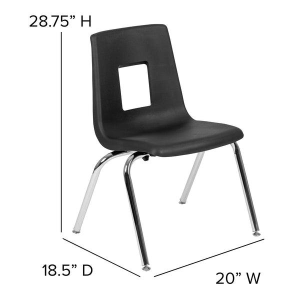 Grey |#| 60inch Circle Wave Activity Table Set with 16inch Student Stack Chairs, Grey/Black