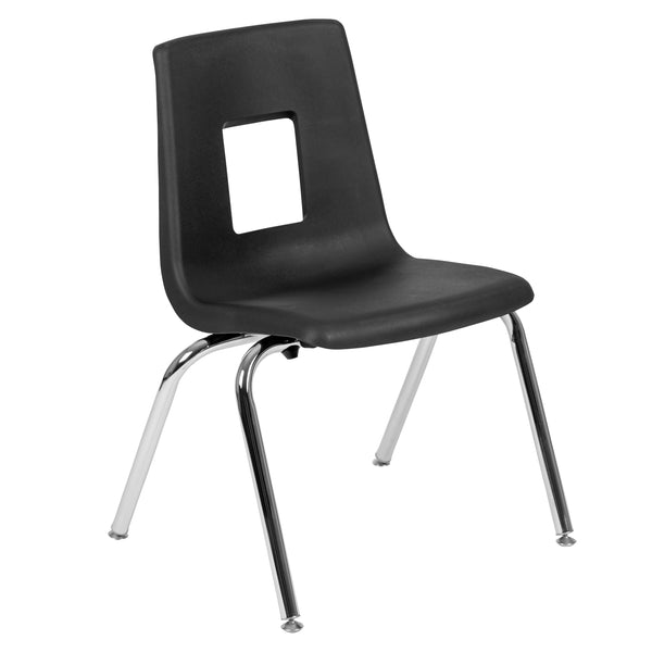 Grey |#| 60inch Circle Wave Activity Table Set with 16inch Student Stack Chairs, Grey/Black