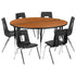 60" Circle Wave Flexible Laminate Activity Table Set with 16" Student Stack Chairs