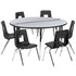 60" Circle Wave Flexible Laminate Activity Table Set with 18" Student Stack Chairs