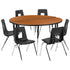 60" Circle Wave Flexible Laminate Activity Table Set with 18" Student Stack Chairs