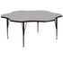 60'' Flower Thermal Laminate Activity Table - Height Adjustable Short Legs