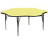 60'' Flower Thermal Laminate Activity Table - Height Adjustable Short Legs