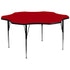 60'' Flower Thermal Laminate Activity Table - Standard Height Adjustable Legs