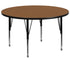 60'' Round Thermal Laminate Activity Table - Height Adjustable Short Legs