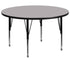 60'' Round Thermal Laminate Activity Table - Height Adjustable Short Legs