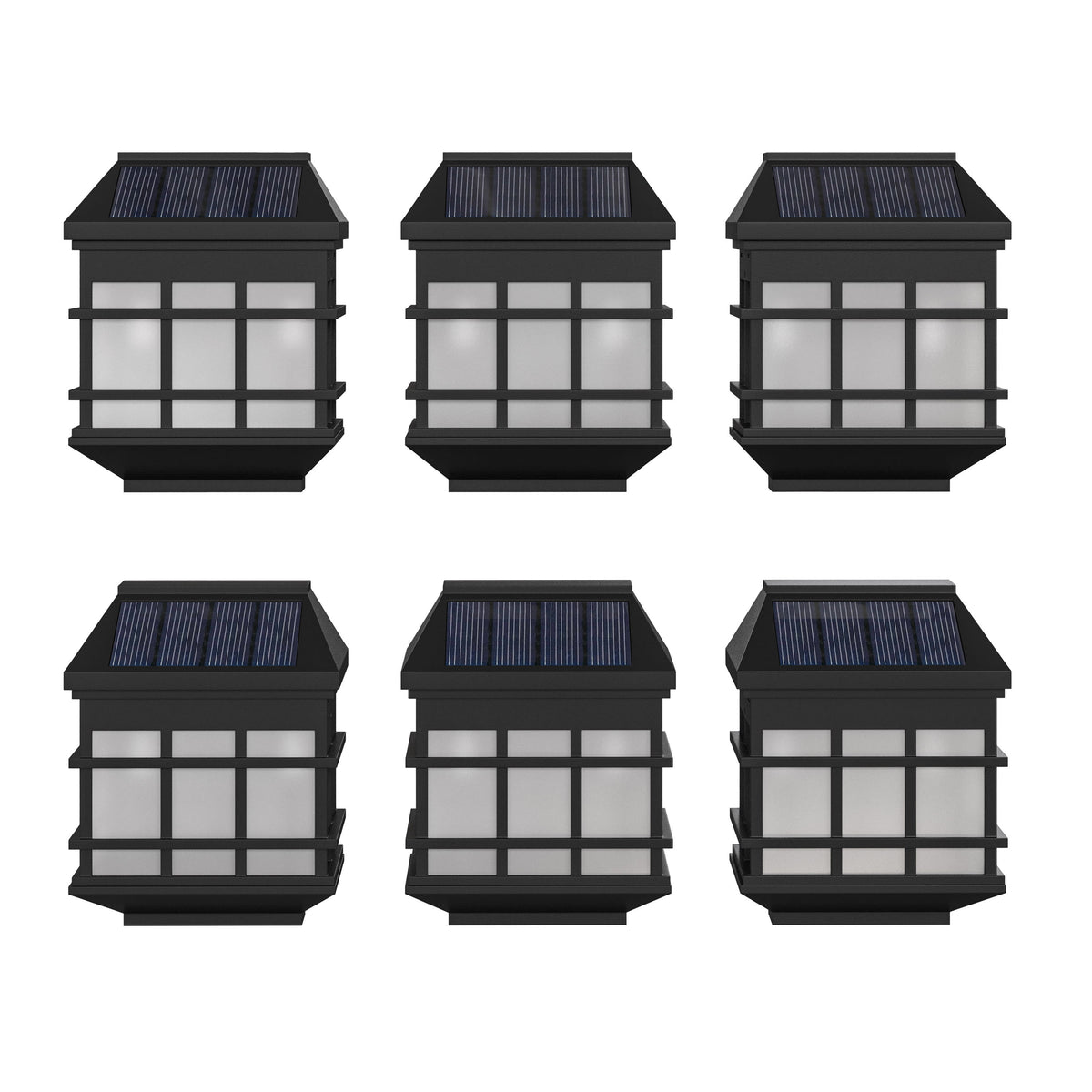 Decorative Wall Mount Solar Powered Lighting for Decks and Fencing in Black