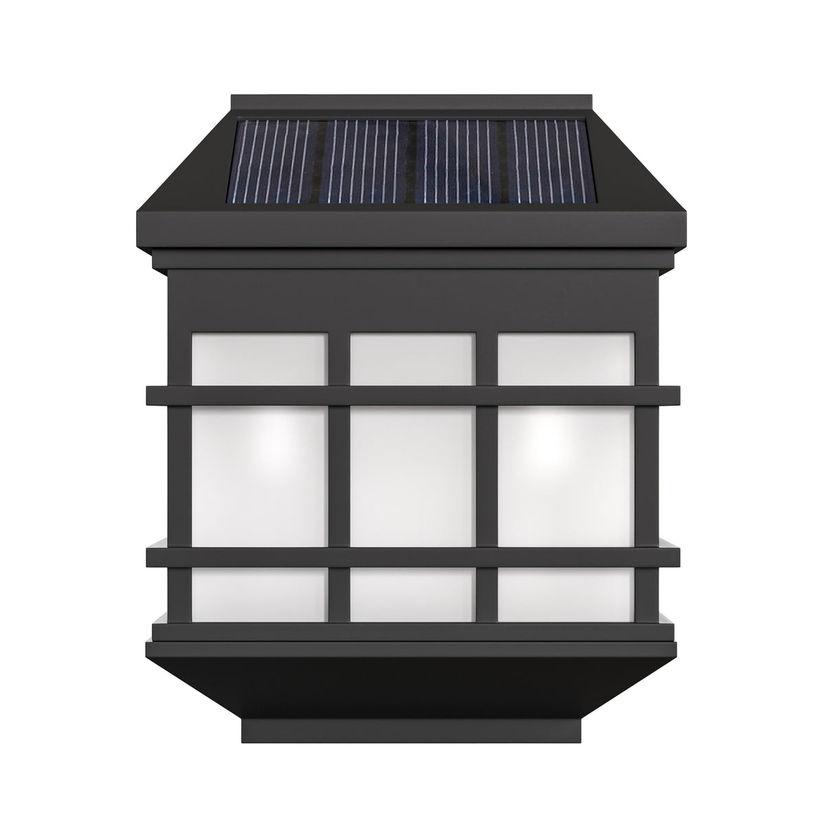 Decorative Wall Mount Solar Powered Lighting for Decks and Fencing in Black