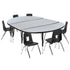 76" Oval Wave Flexible Laminate Activity Table Set with 12" Student Stack Chairs