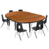 76" Oval Wave Flexible Laminate Activity Table Set with 12" Student Stack Chairs