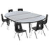 76" Oval Wave Flexible Laminate Activity Table Set with 14" Student Stack Chairs