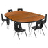 76" Oval Wave Flexible Laminate Activity Table Set with 14" Student Stack Chairs