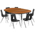 76" Oval Wave Flexible Laminate Activity Table Set with 16" Student Stack Chairs