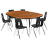 76" Oval Wave Flexible Laminate Activity Table Set with 18" Student Stack Chairs