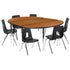 86" Oval Wave Flexible Laminate Activity Table Set with 16" Student Stack Chairs