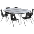 86" Oval Wave Flexible Laminate Activity Table Set with 16" Student Stack Chairs