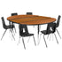 86" Oval Wave Flexible Laminate Activity Table Set with 18" Student Stack Chairs