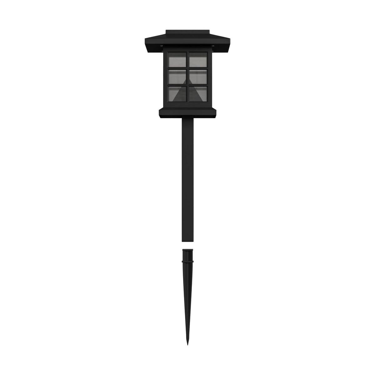 All-Weather Lantern Design Solar Powered LED Landscape Lights in Black