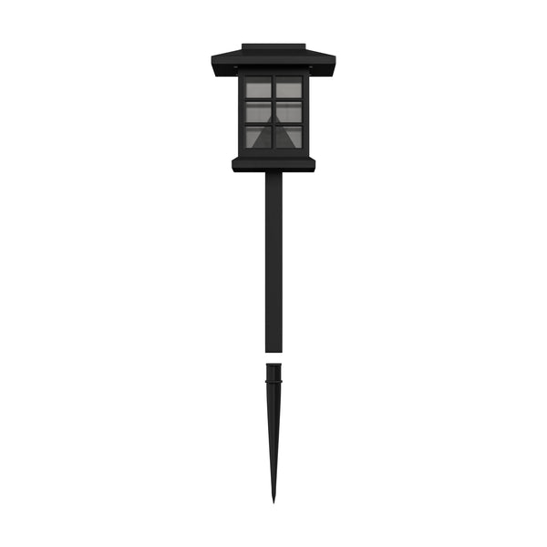 All-Weather Lantern Design Solar Powered LED Landscape Lights in Black