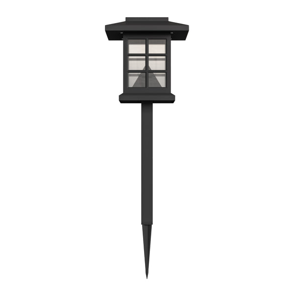 All-Weather Lantern Design Solar Powered LED Landscape Lights in Black
