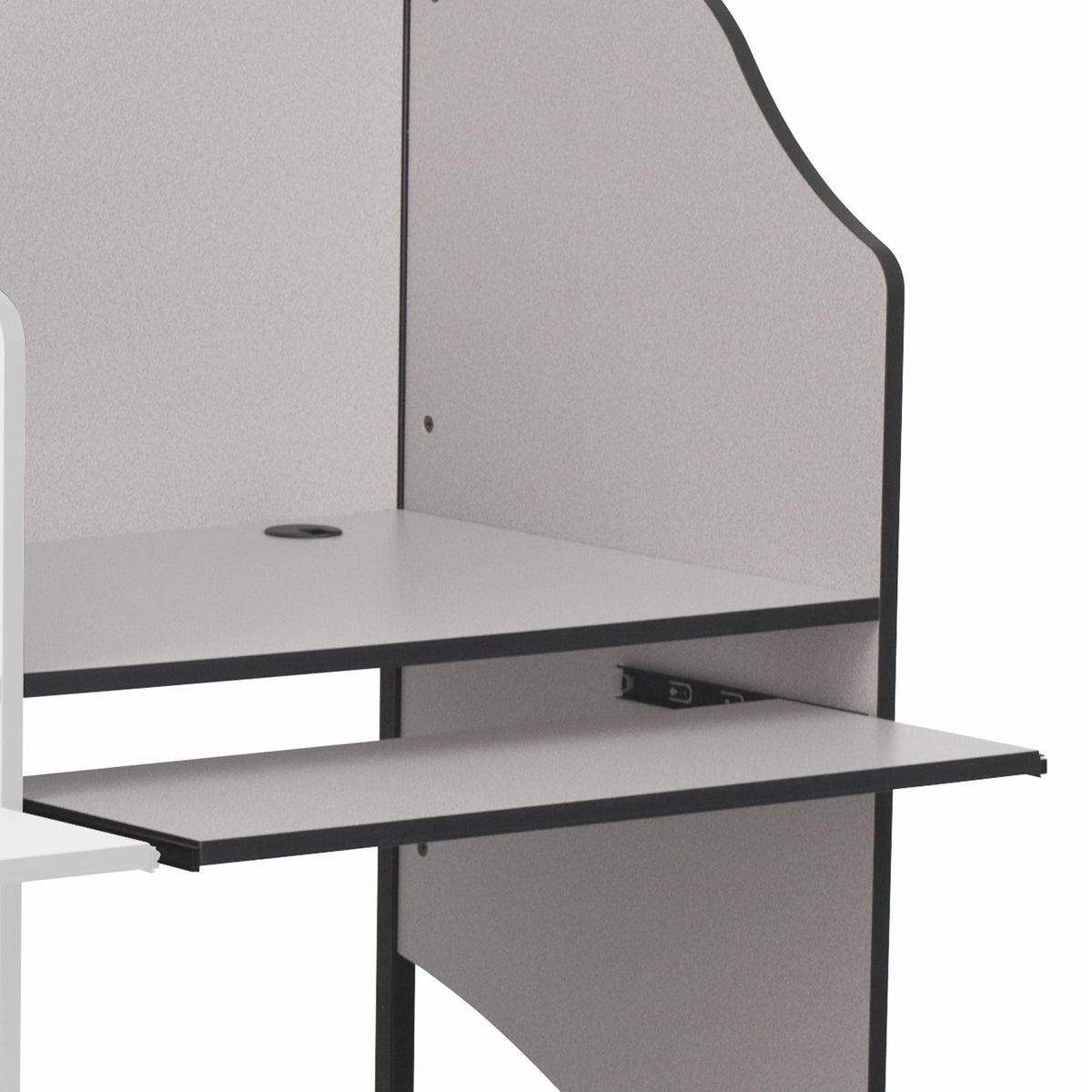 Nebula Grey |#| Add-On Study Carrel in Nebula Grey Finish - School Furniture - Computer Carrel