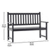 Black |#| Commercial Indoor/Outdoor 2-Person Patio Acacia Wood Bench Loveseat in Black