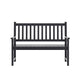 Black |#| Commercial Indoor/Outdoor 2-Person Patio Acacia Wood Bench Loveseat in Black