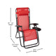 Red |#| 2 Pack Adjustable Mesh Zero Gravity Lounge Chair with Cup Holder Tray - Red