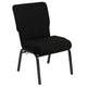 Black Fabric/Silver Vein Frame |#| 20.5inch Black Molded Foam Stacking Church Chair