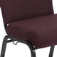 Grape/Amethyst Fabric/Silver Vein Frame |#| 20.5inch Grape Molded Foam Stacking Church Chair
