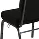 Black Fabric/Silver Vein Frame |#| 20.5inch Black Molded Foam Stacking Church Chair
