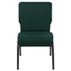 Hunter Green Fabric/Silver Vein Frame |#| 20.5inch Hunter Molded Foam Stacking Church Chair