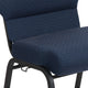 Cobalt Fabric/Black Frame |#| 20.5inch Cobalt Molded Foam Stacking Church Chair