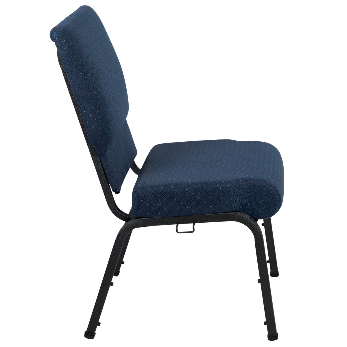 Cobalt Fabric/Black Frame |#| 20.5inch Cobalt Molded Foam Stacking Church Chair