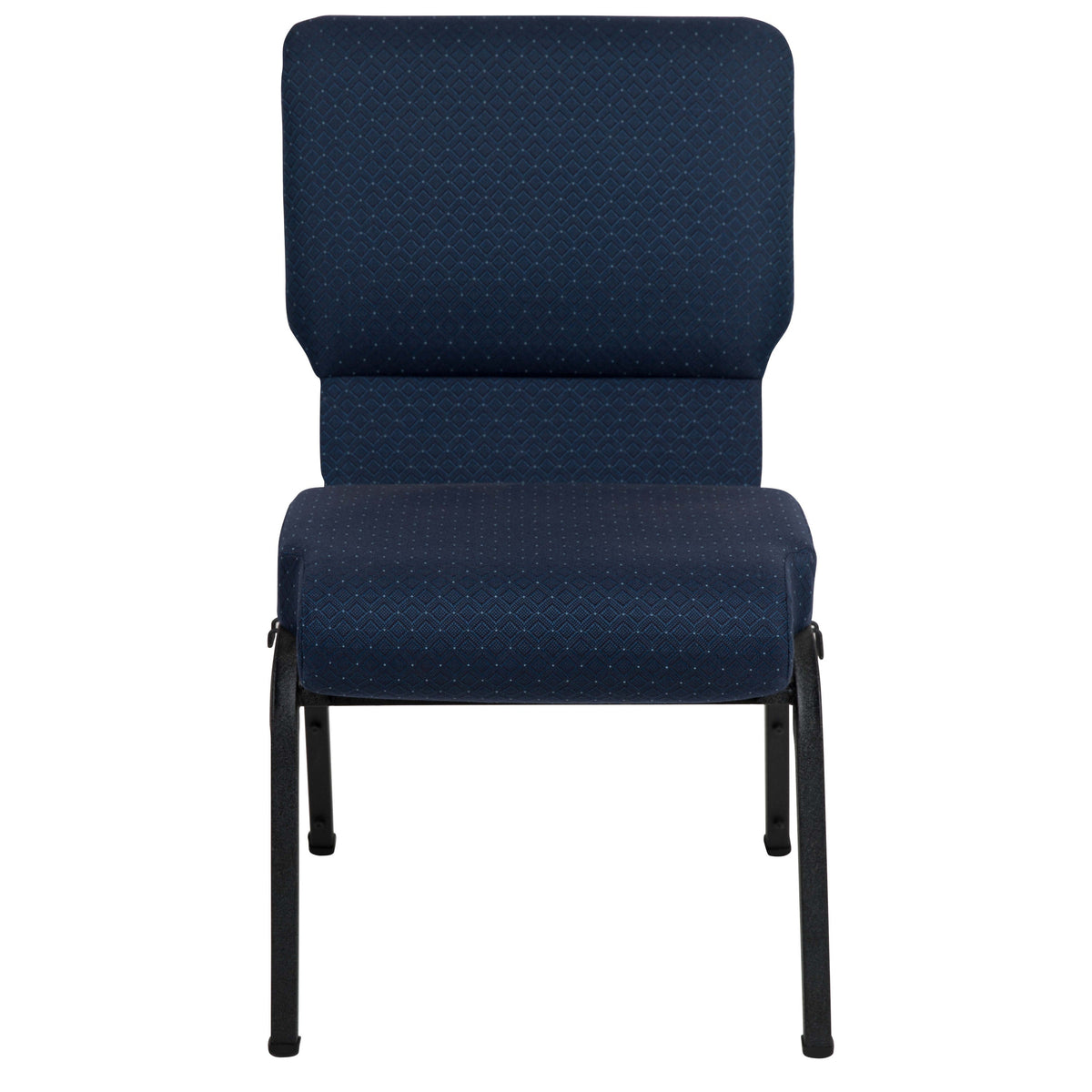 Cobalt Fabric/Black Frame |#| 20.5inch Cobalt Molded Foam Stacking Church Chair