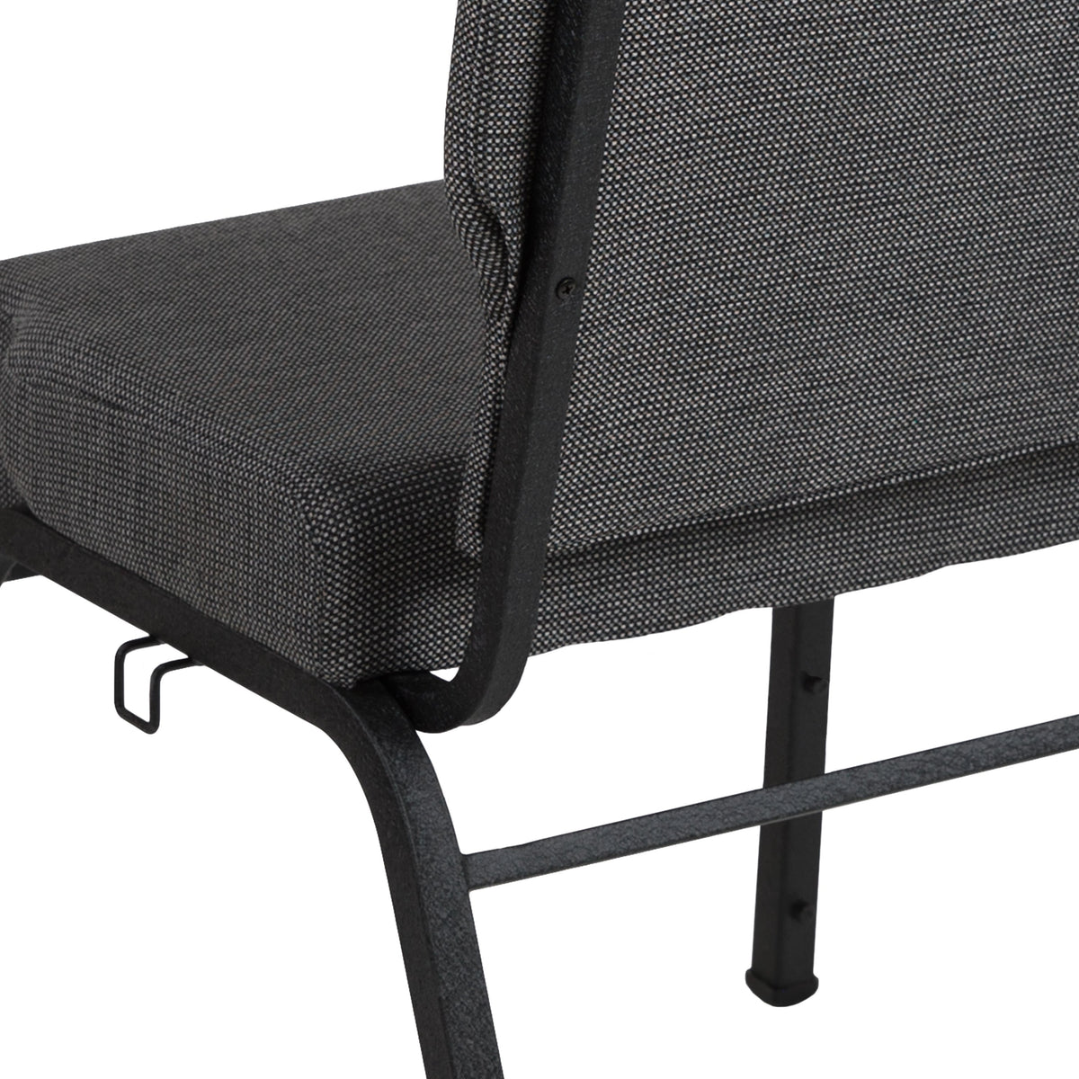 Black Marble Fabric/Black Frame |#| 20.5inch Marble Molded Foam Stacking Church Chair