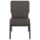 Fossil Fabric/Black Frame |#| 20.5inch Fossil Molded Foam Stacking Church Chair